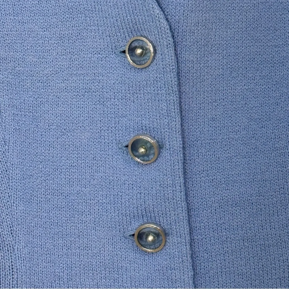 St. John Collection by Marie Gray Size 6 Blue Structured Button-Front Blazer - Picture 4 of 6